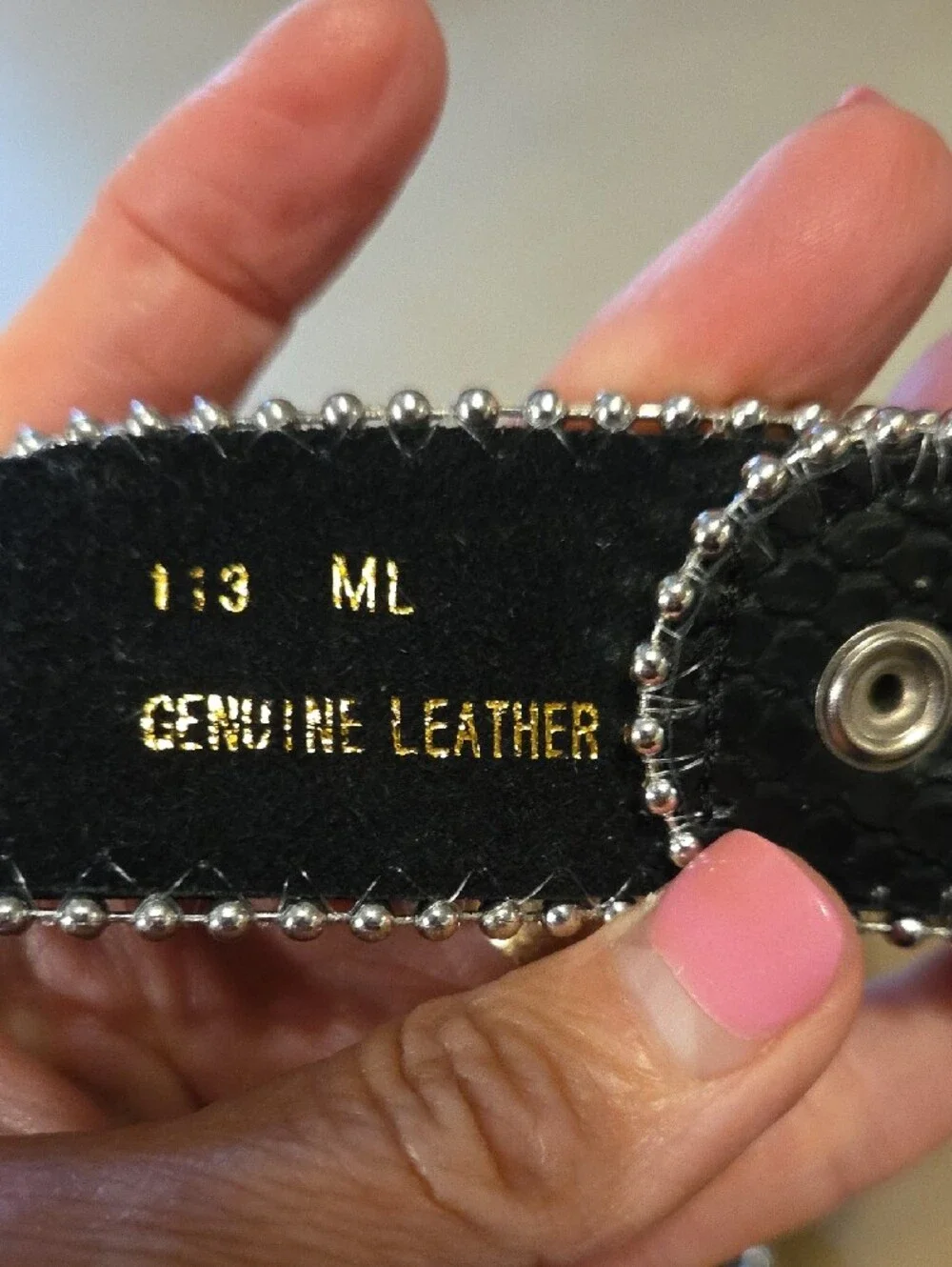 Black Leather Crystal Rhinestone Studded Women's Belt